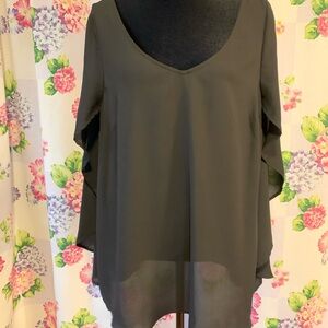 Torrid Black Blouse with Flowing Cape
